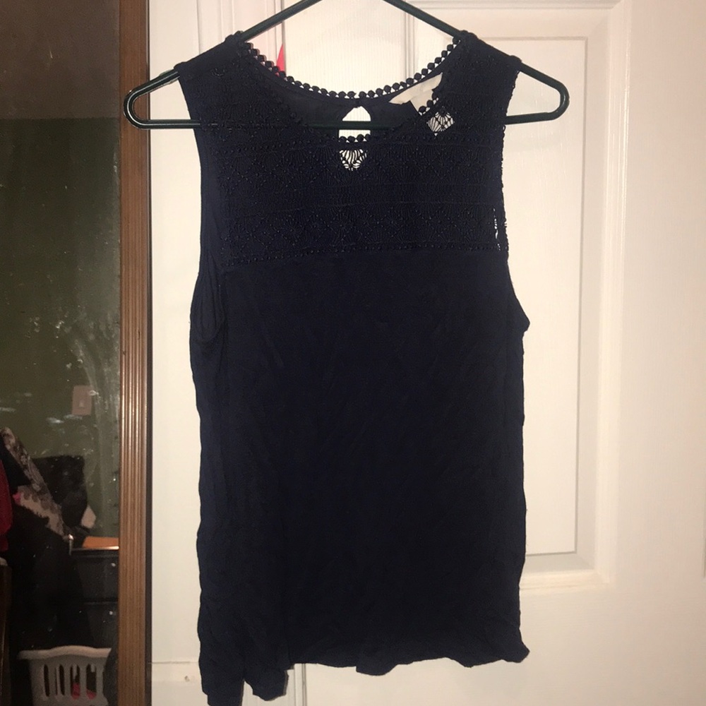 Navy blue detailed tank top
